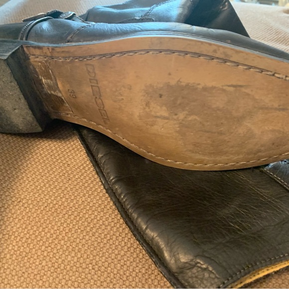 Very gentle used Diesel tall black boots looking for a new home. - Picture 6 of 6